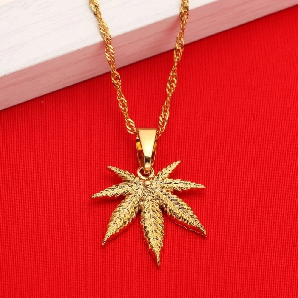 Leaf necklace, pot necklace, 420 necklace - Picture 4 of 6